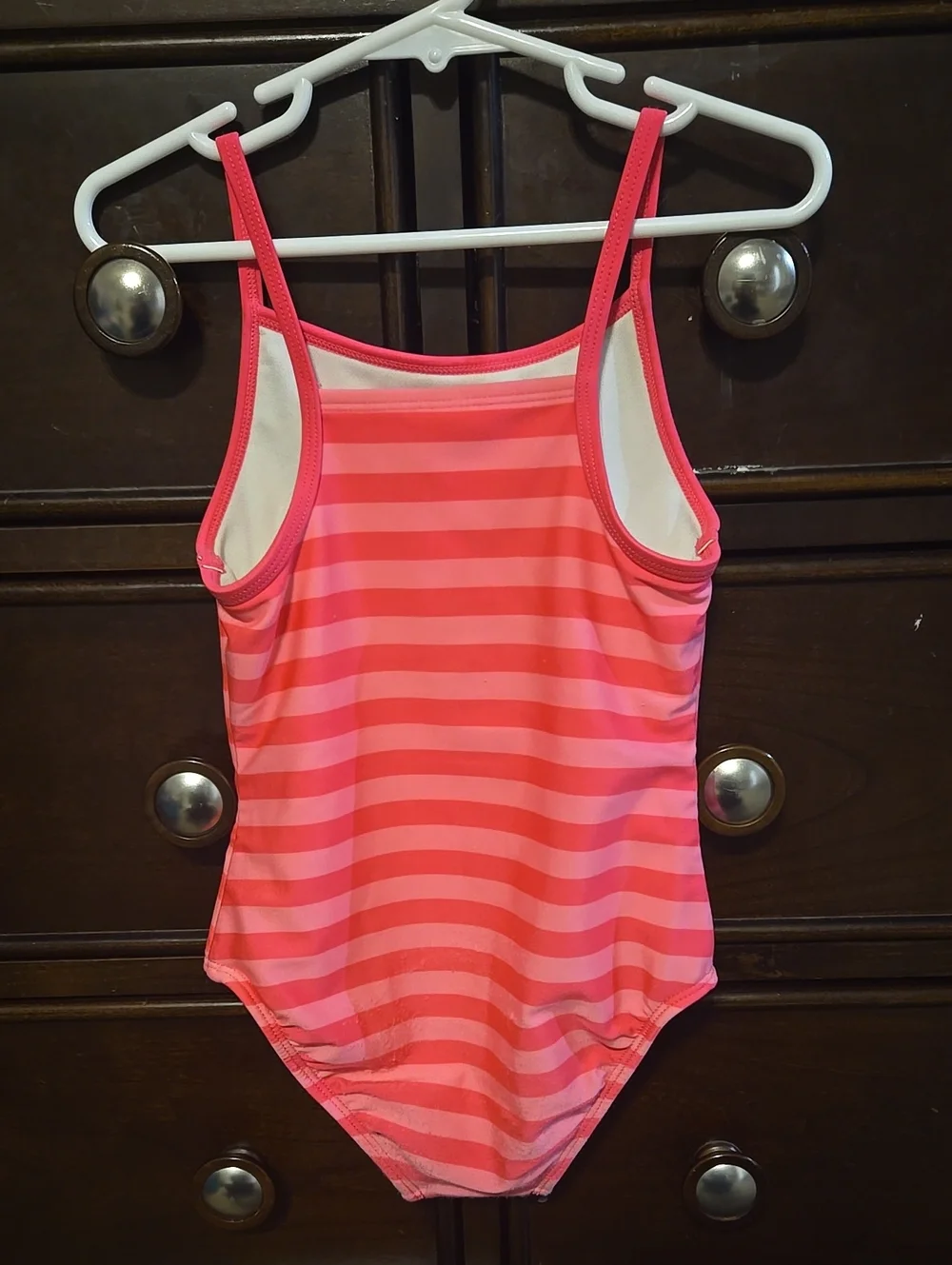 5t Girls' Pink Striped One-Piece Swimsuit